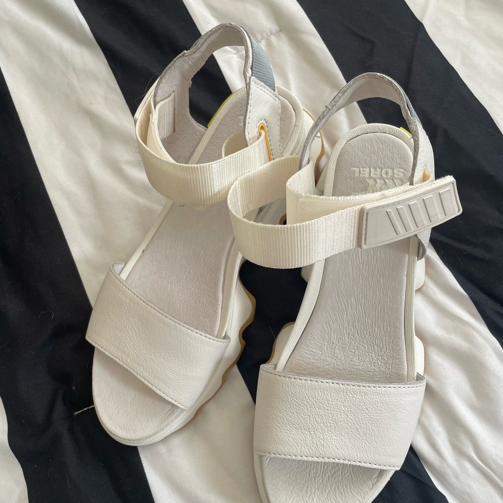 Sorel sandals 6.5 sea salt gum new only tried on